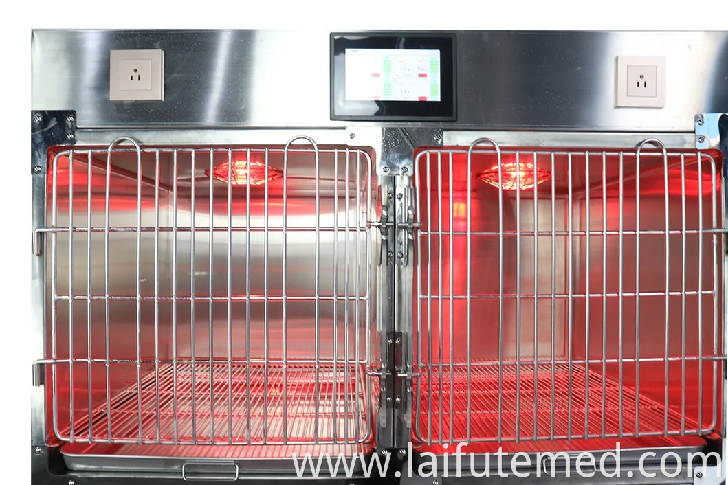 High Quality Veterinary Medical Stainless Steel Animal Cage Veterinary Oxygen Cage Veterinary Cages for Dog Cat Vet Clinic